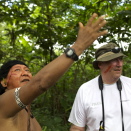 The eader of the Yanomami, Daví Kopenawa, tells the King about life in the rainforest. 
Published 4 May 2013. Handout picture from the Royal Court. For editorial use only, not for sale. Photo: Rainforest Foundation Norway / ISA Brazil.