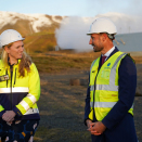 Kronprins Haakon besøkte Island 12. til 14. oktober 2022. Edda Aradóttir fra Carbfix fortalte  Kronprinsen om banebrytende teknologi innen karbonfangst og -lagring 13. oktober. Bildene er kun til redaksjonell bruk - ikke for salg, og kan benyttes fritt mot kreditering. Foto: Liv Anette Luane, Det kongelige hoff