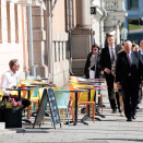 På vei til lunsj i Helsingfors' rådhus. Foto: Lise Åserud, NTB scanpix