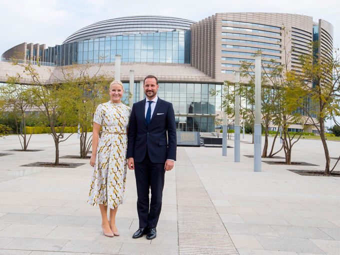 The Crown Prince and Crown Princess outside the AU-headquarters. Photo: Vidar Ruud, NTB scanpix