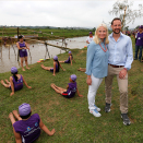 The children demonstrated their swimming skills and exercises both on land and in the nearby river. Photo: Lise Åserud / NTB scanpix