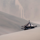 Cresent moon lake and the pagoda lies among the sand dunes outside Dunhuang. Photo: Heiko Junge, NTB scanpix
