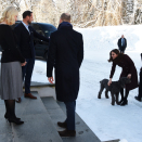 The Crown Prince and Crown Princess invited the Duke and Duchess of Cambridge to a luncheon at Skaugum Estate before embarking on the next part of the programme. The family dog took the opportunity to join the party. Photo: Sven Gj. Gjeruldsen, The Royal Court 