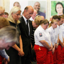 1 August: Crown Princess Mette-Marit gives thanks to employees and volunteers of the Red Cross for their great efforts after the tragedies (Photo: Berit Roald / Scanpix)