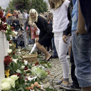 25 July: Crown Princess Mette-Marit attends a memorial ceremony outside the Town Hall in Hokksund (Photo: Ole Martin Ludvigsen / Scanpix)