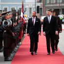 Crown Prince Haakon and President Vējonis inspect the Guard of Honour. Photo: Lise Åserud / NTB scanpix