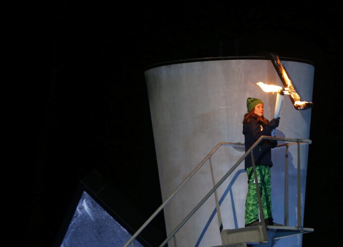 Princess Ingrid Alexandra lit the Olympic Flame to open the 2016 Youth Olympic Games at Lillehammer. Photo: Terje Pedersen / NTB scanpix.