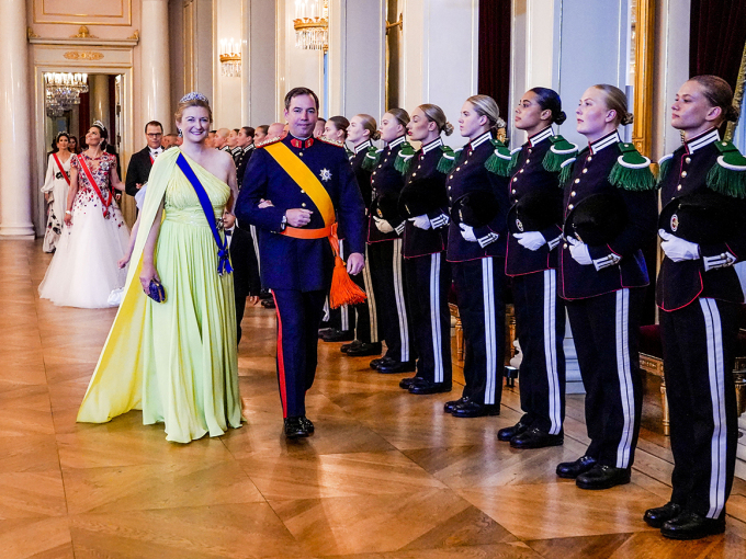 Then Hereditary Grand Duke Guillaume and Hereditary Grand Duchess Stéphanie were naturally among the guests for the gala dinner on the occasion of Princess Ingrid Alexandra's 18th birthday. Photo: Lise Åserud, NTB