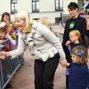 Princess Ingrid Alexandra had her first official asignment (apart from 17 May and Holmenkollen) 5 June 2009, when she met the Eco Agents' Parade in the Palace Square, together with Crown Princess Mette-Marit  (Photo: Lise Åserud, Scanpix)