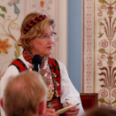 Queen Sonja welcomes the guests and gives her speech to Princess Ingrid Alexandra. Photo: Terje Bendiksby / NTB scanpix
