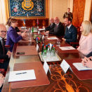After the welcoming ceremony the President and the Crown Prince and Crown Princess had a meeting together, followed by bilateral meetings between the delegations from Norway and Estonia. Photo: Lise Åserud, NTB scanpix