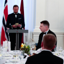 The Crown Prince took the opportunity to congratulate Latvia on its century of independence. Photo: Lise Åserud / NTB scanpix