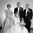 The couple with their best man and principal bridesmaid, Elisabeth Bahre and Finn Christian Ferner. Photo: NTB / Scanpix