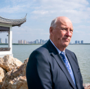 King Harald during the visit to UWC Changshu. Photo: Heiko Junge, NTB scanpix