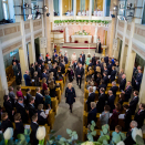 Kongefamilien forlater Slottskapellet. Foto: Vegard Wivestad Grøtt / NTB scanpix