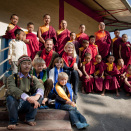 At Passingdang Monastery in Dzongu (Sikkim) with the monks and Gyatso Tongden Lepcha, the host of Mayal Lyang homestay  Published 21.01. 2011 as handout picture from The Royal Court. For editorial use only, not for sale. Photo: Kristi Marie Skrede, the Norwegian Broadcasting Corporation / The Royal Court. Image size: 3756 x 2630 px and 2,52 Mb.