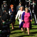 Statsminister Erna Solberg ankommer.  Publisert 1. september 2016. Handoutbilde fra Det kongelige hoff. Bildet er kun til redaksjonell bruk - ikke for salg. Foto: Sven Gj. Gjeruldsen, Det kongelige hoff