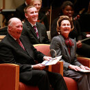 King Harald and  Queen Dronning Sonja during their visit to Luther College (Photo: Lise Åserud / Scanpix)