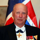 King Harald during the gala banquet at Brdo Castle. (Photo: Lise Åserud / Scanpix)