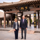 The visit ended with lunch in the pagoda at Yueyaquan, a crescent-shaped freshwater spring in the desert outside Dunhuang. Photo: Heiko Junge, NTB scanpix