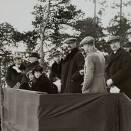 King Haakon, Queen Maud and Crown Prince Olav in the stands in 1922/23 (Photo: Sport & General, Press Agency, London / The Royal Court Photo Archives)
