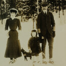 King Haakon, Queen Maud and Crown Prince Olav skiing at Bygdø Royal Farm 1907. Published 12.01.2012. Handout picture from the Royal Court. For editorial use only, not for sale. Photo: Jan Haug / The Royal Court. Size: 1920 x 2934 px and 845 Kb.