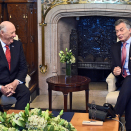 Kong Harald og President Mauricio Macri i presidentpalasset i Buenos Aires. Handoutbilde fra Det kongelige hoff publisert 6. mars 2018. Bildet er kun til redaksjonell bruk - ikke for salg. Foto: Sven Gj. Gjeruldsen, Det kongelige hoff