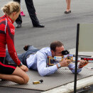 19 June: Crown Prince Haakon attends the launch of the Lillehammer Youth Olympics 2016. The Crown Prince got to test the biathlon shooting range at the Birkebeiner Ski Stadion (Photo: Geir Olsen / NTB scanpix)