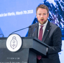 Minister of Trade and Industry Mr Torbjørn Røe Isaksen was among the speakers at the business seminar that gathered representatives of trade and industry from both countries. Photo: Heiko Junge / NTB scanpix