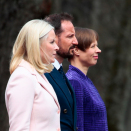 President Kaljulaid, The Crown Prince and Crown Princess during the welcoming ceremony in Tallinn. Photo: Lise Åserud, NTB scanpix.