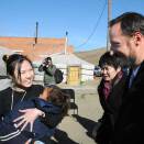 The Crown Prince with Mayumi, a Japanese volunteer teacher at the "Our Home Ger School" (Photo: D. Rentsendorj, Montsame news agency).