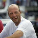 Crown Prince Harald and his crew win gold with "Fram X"  at the World Sailing Championships in 1987 (class for 1 ton)  (Photo: John Myhre / Aftenposten/ Scanpix)