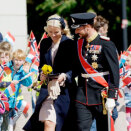 30 May: The Crown Prince and Crown Princess attend the ceremony welcoming Grad Duke Henri and Grand Duchess Maria Teresa of Luxembourg to Norway (Photo: Stian Lysberg Solum / Scanpix)