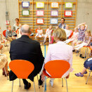 King Harald and Queen Sonja visit Røråstoppen primary school (Photo: Håkon Mosvold Larsen / NTB scanpix)