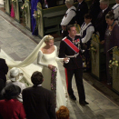 Walking down the aisle after the ceremony (Photo: Tor Richardsen, Scanpix)