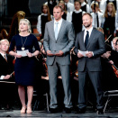 Athletes Siren Sundby, Olaf Tufte and Kjetil André Aamodt braught greetings from Norwegian Sports (Photo: Stian Lysberg Solum / NTB scanpix)
