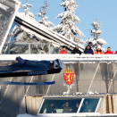 From the stand where the Royal Family has watched countless ski jumping competitions, the Duke and Duchess of Cambridge were able to watch several ski jumpers. Photo: Terje Pedersen / NTB scanpix