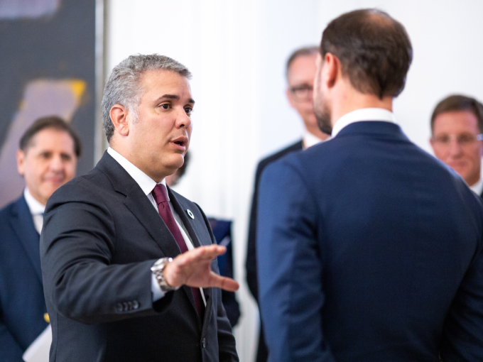 The Crown Prince meeting with President Iván Duque. Photo: FN-sambandet / Eivind Oskarson