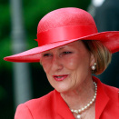 Queen Sonja during the welcoming ceremony at Brdo Castle. (Photo: Lise Åserud / Scanpix)