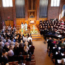 Worship service in the chapel of Augsburg College (Photo: Lise Åserud / Scanpix)