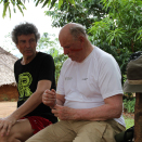 King Harald discusses the day&#146;s trekking with the director of the Rainforest Foundation Norway, Dag Hareide. Published 4 May 2013. Handout picture from the Royal Court. For editorial use only, not for sale. Photo: Rainforest Foundation Norway / ISA Brazil.