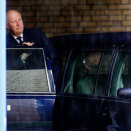 24 July:King Harald arrives at Ullevål hospital, where The King and Queen met one of the injured, as well as representatives of the hospital's staff (Photo: Håkon Mosvold Larsen / Scanpix) 