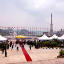 The welcoming ceremony took place outside Dataran Perdana (the Prime Minister's office) in Putrajaya  (Photo: Gorm Kallestad / Scanpix)